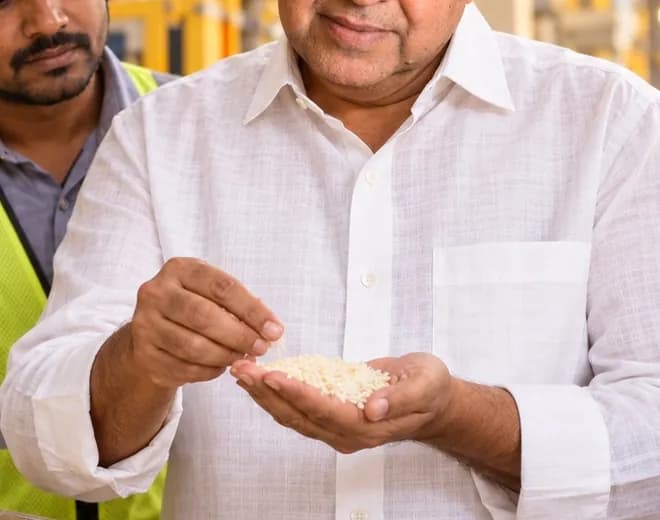 Checking milled rice quality by hand